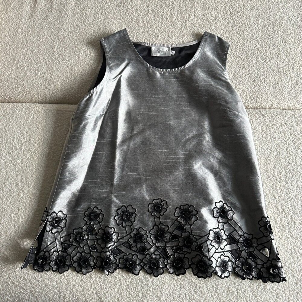 J. Valdi Women's Silver Dress Size 14 | Elegant Evening Wear
